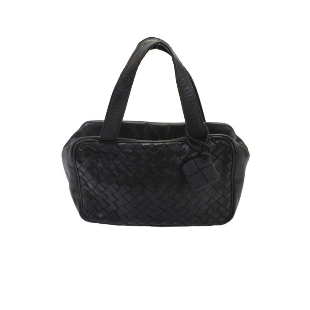 Bottega Veneta Women's Leathe Braided Gold Tone Hardware Tote Handbag Black
